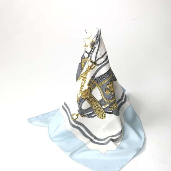 HERMES Blue Scarf - Picture 3 of 5